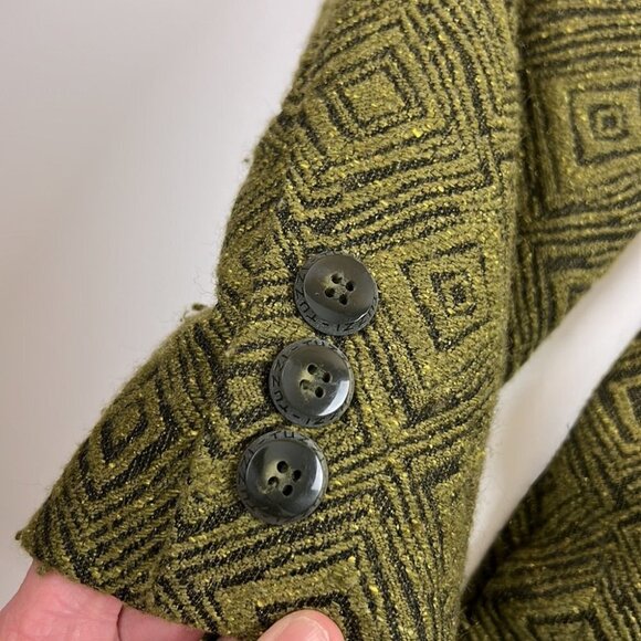 Tuzzi Green Geometric Long Blazer - Picture 9 of 10
